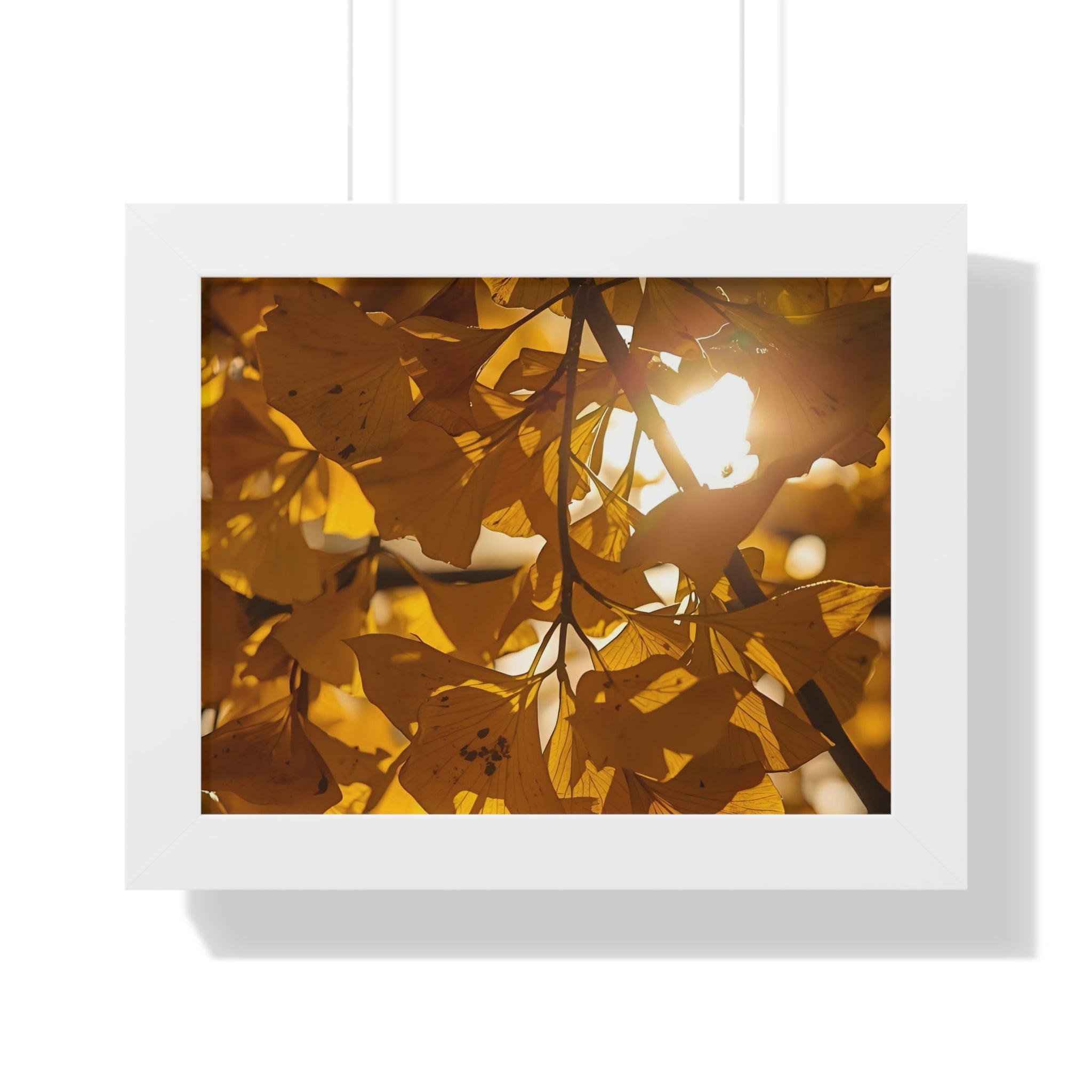 Golden Autumn Framed Horizontal Poster, Nature Wall Art, Fall Home Decor, Botanical Print, Gift for Nature Lovers