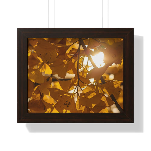 Golden Autumn Framed Horizontal Poster, Nature Wall Art, Fall Home Decor, Botanical Print, Gift for Nature Lovers