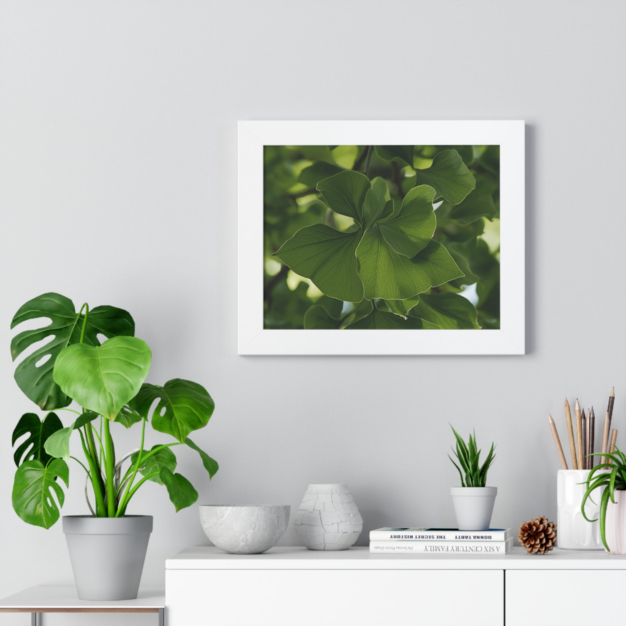 Framed Botanical Wall Art, Nature Decor, Green Leaf Print, Home Office Artwork, Gift for Plant Lovers, Eco-Friendly Decor