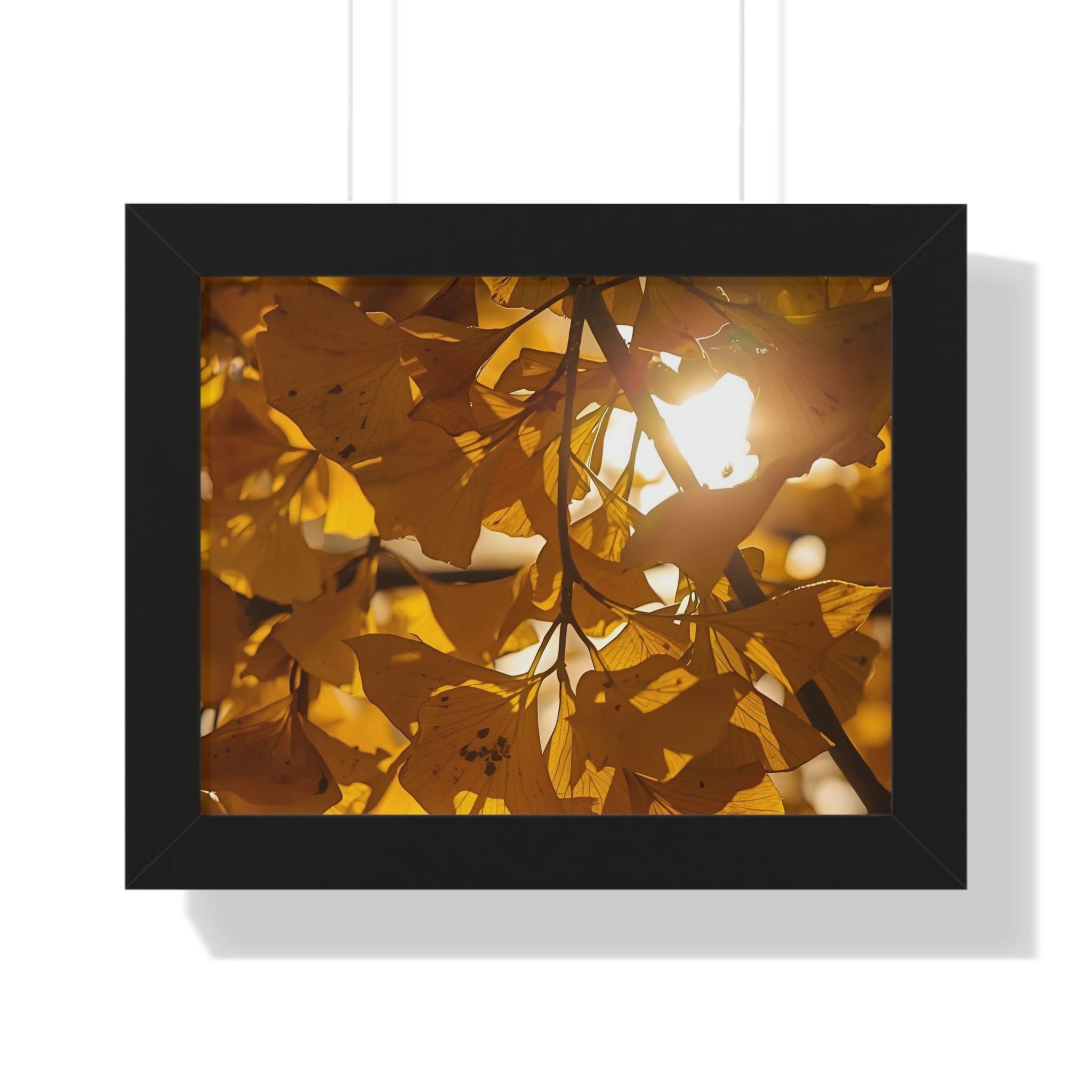Golden Autumn Framed Horizontal Poster, Nature Wall Art, Fall Home Decor, Botanical Print, Gift for Nature Lovers